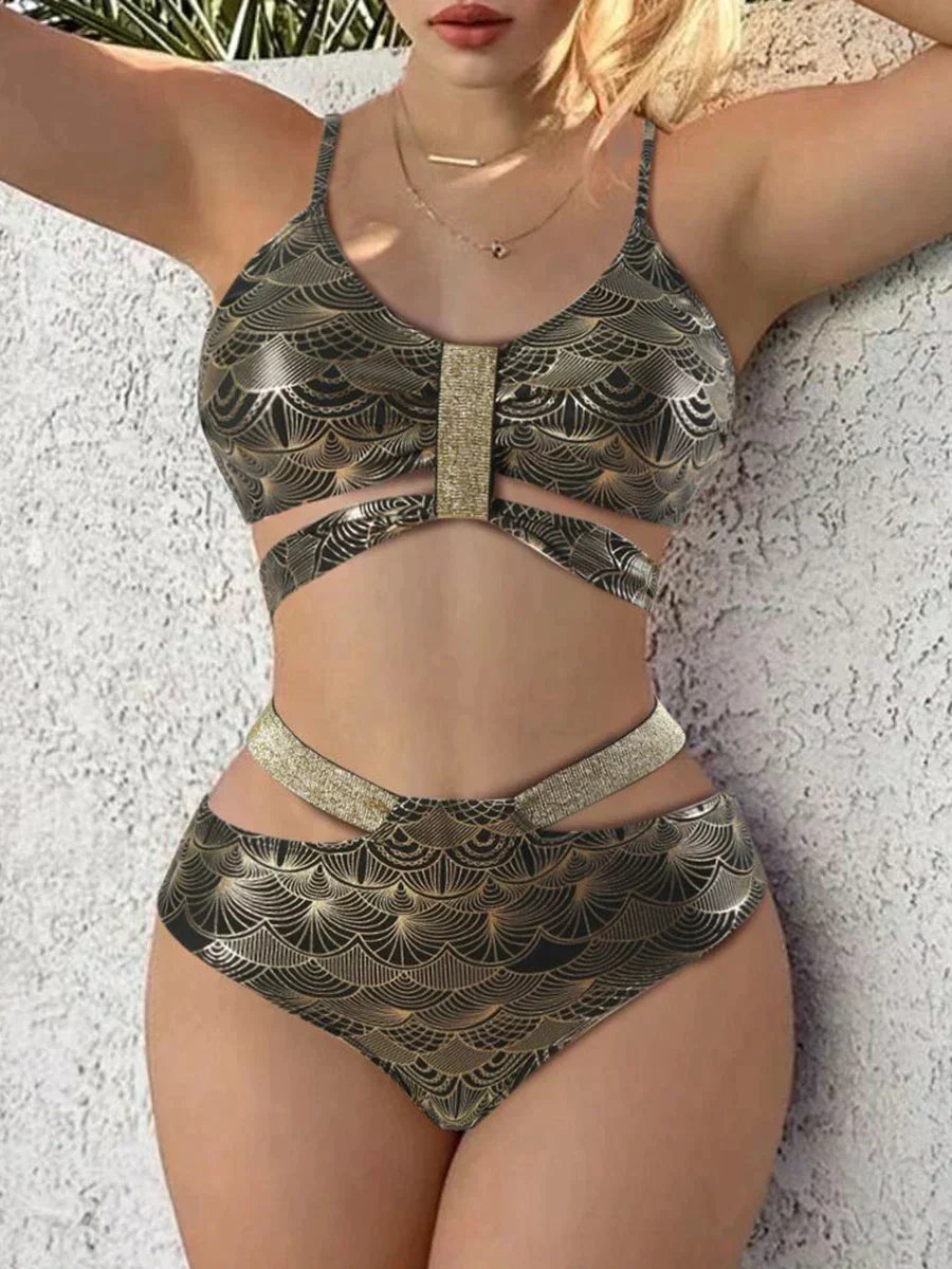 Ensemble bikini pour femme – Haut push-up – Taille haute – Coupe structurée