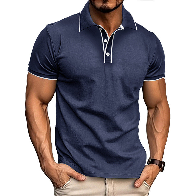 Polo homme – Coupe athlétique – Coton mélangé – Manches courtes casual