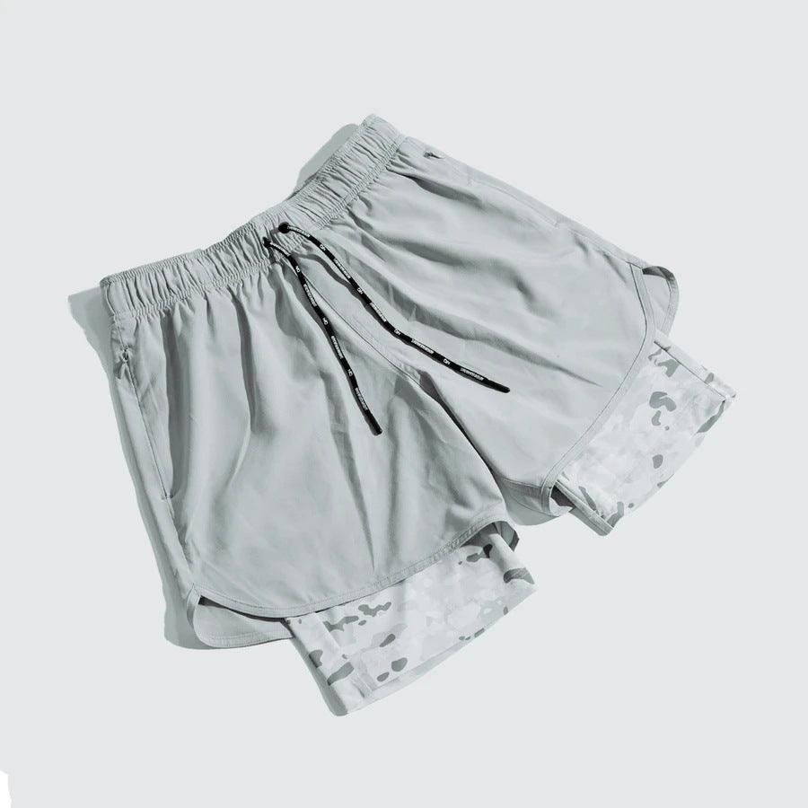 Short de sport homme – Coupe ample – Doublure compressive – Poches latérales