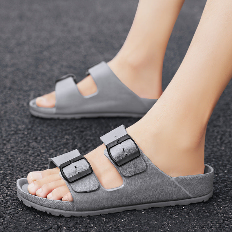 Sandales homme – Bout ouvert – Semelle épaisse – Brides à boucle ajustables