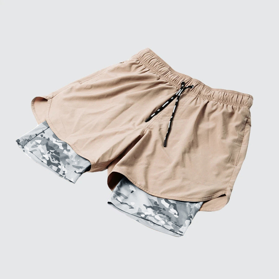 Short de sport homme – Coupe ample – Doublure compressive – Poches latérales