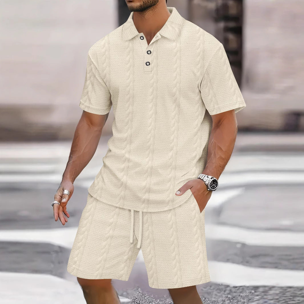Ensemble homme chemise et bermuda – Coupe décontractée – Taille réglable