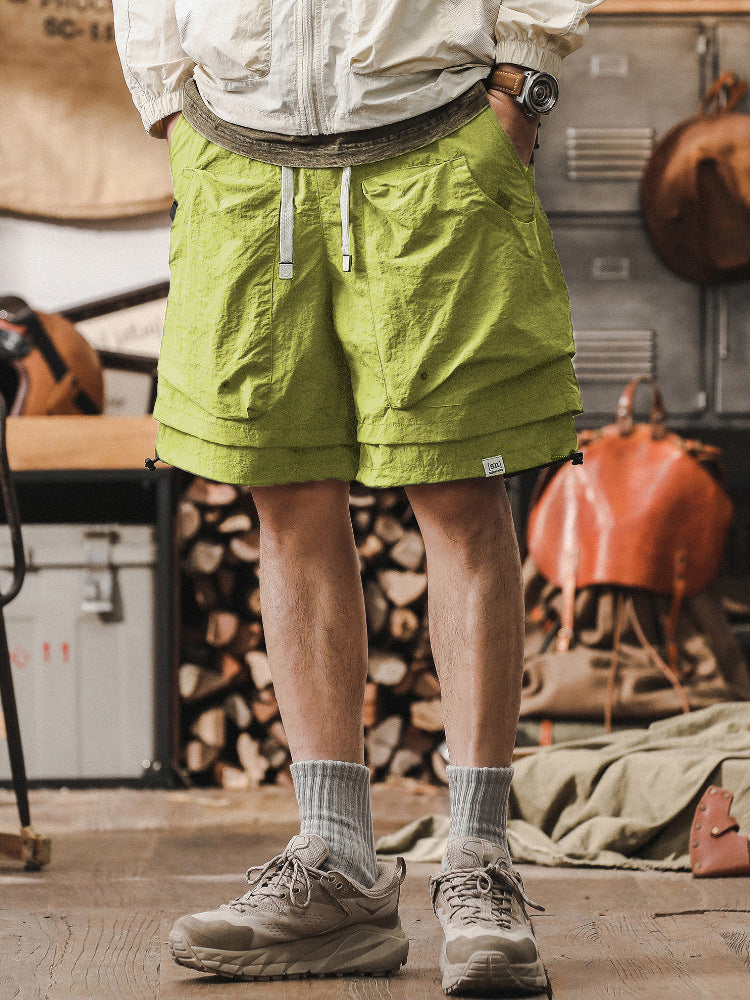 Short cargo homme – Séchage rapide – Coupe ample – Taille ajustable – Poches ventilées