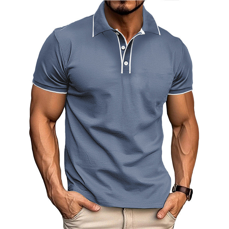 Polo homme – Coupe athlétique – Coton mélangé – Manches courtes casual