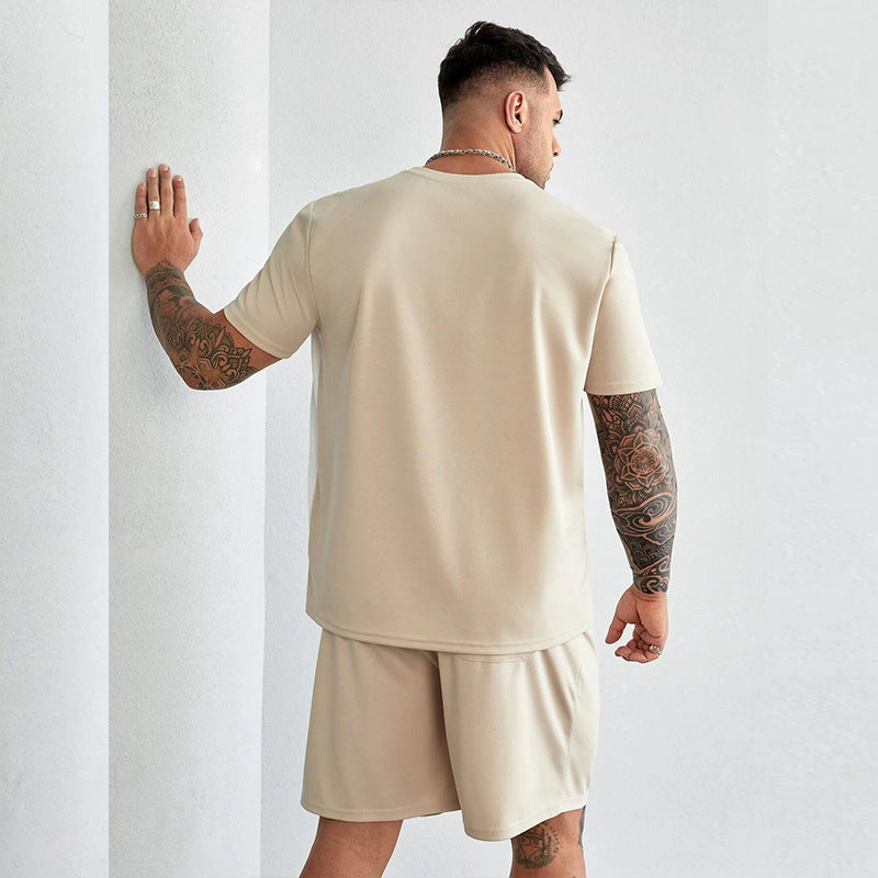 Ensemble Homme 2 Pièces – Tissu Respirant – Coupe Relax – Haut Manches Courtes & Short