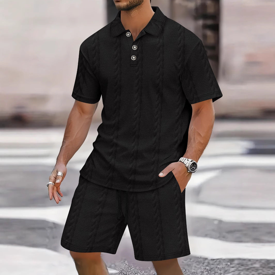Ensemble homme chemise et bermuda – Coupe décontractée – Taille réglable