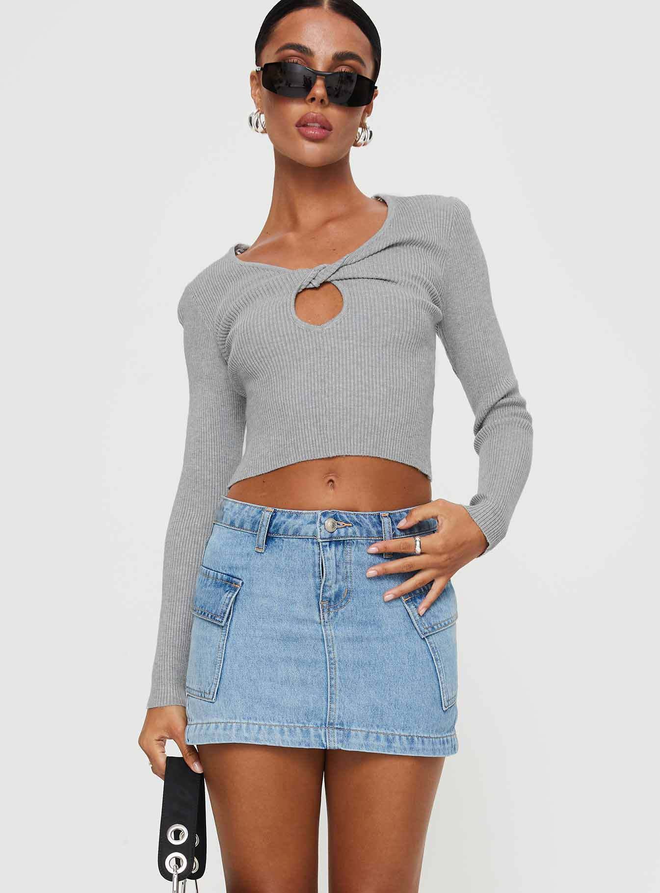 Jupe courte femme – Coupe slim – Denim structuré – Poches avant – Fermeture zippée