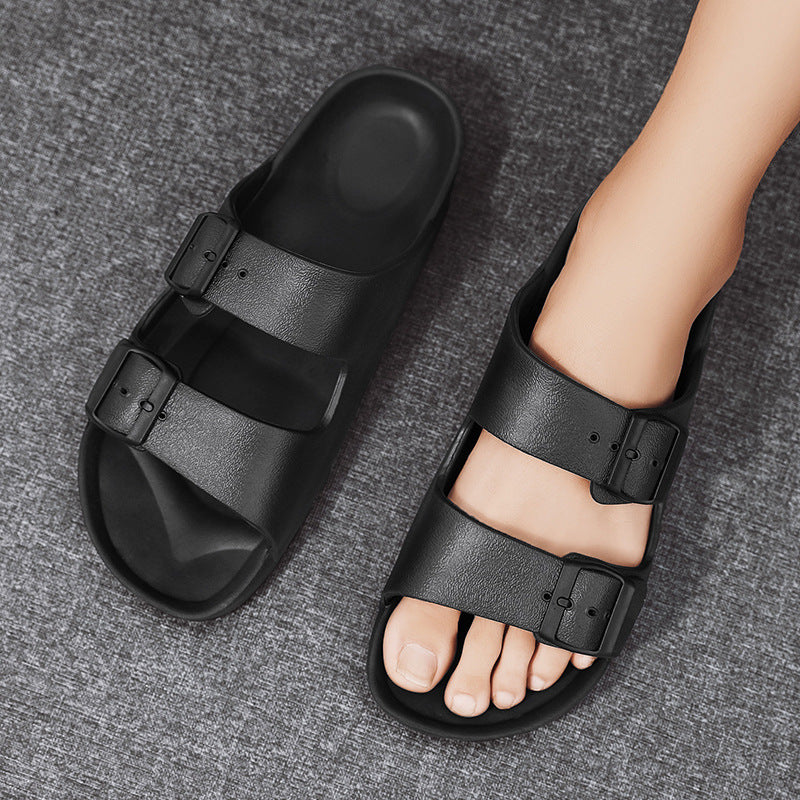 Sandales homme – Bout ouvert – Semelle épaisse – Brides à boucle ajustables