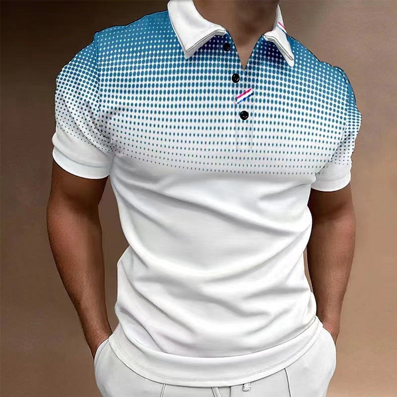 Men's polo – Slim fit – Soft cotton – Short sleeves – Gradient polka dot pattern