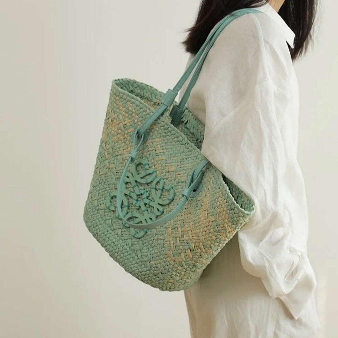 Sac à main femme – Grand format structuré – Fibres naturelles – Style décontracté
