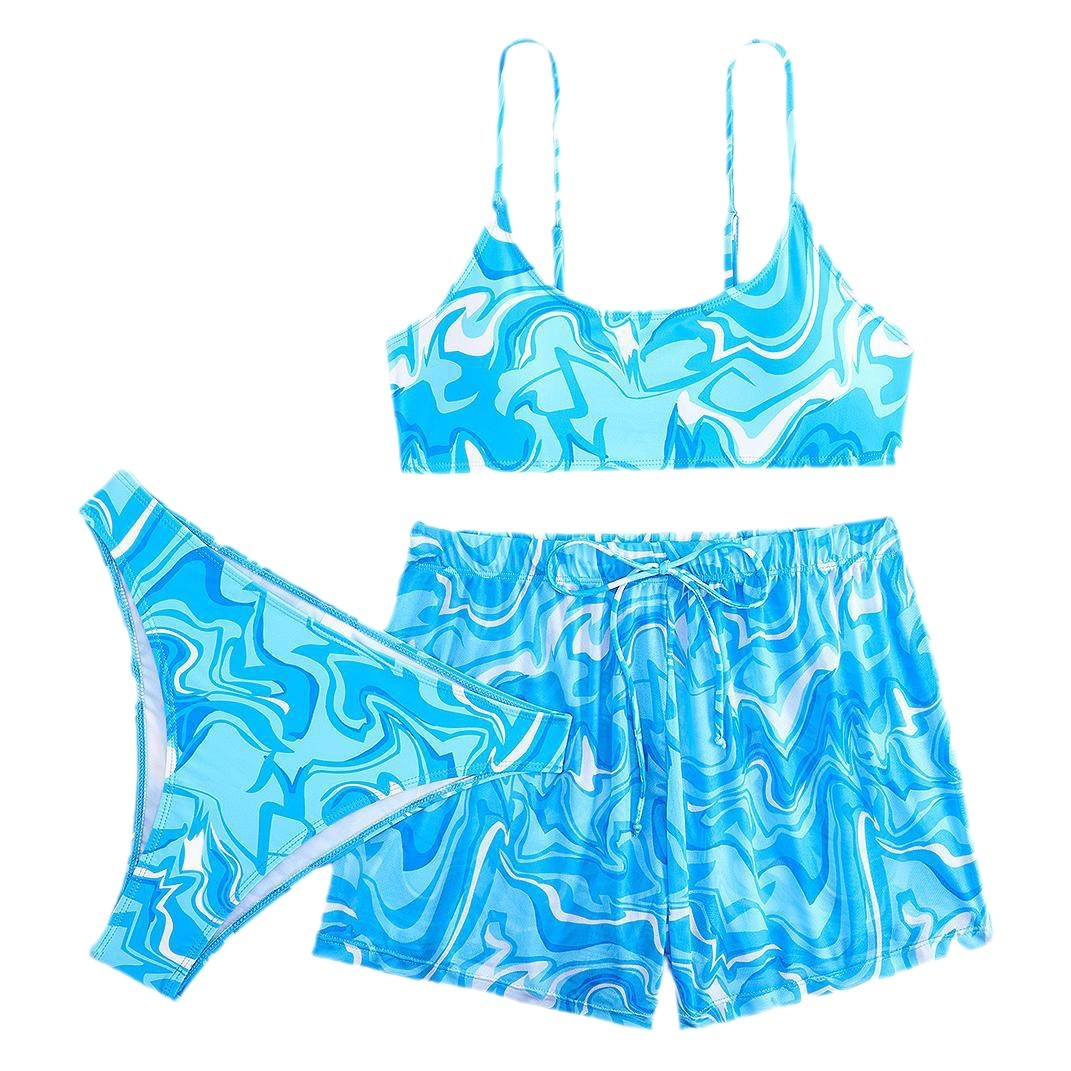 Maillot de bain femme 2 pièces – Brassière ajustable – Short taille haute confortable