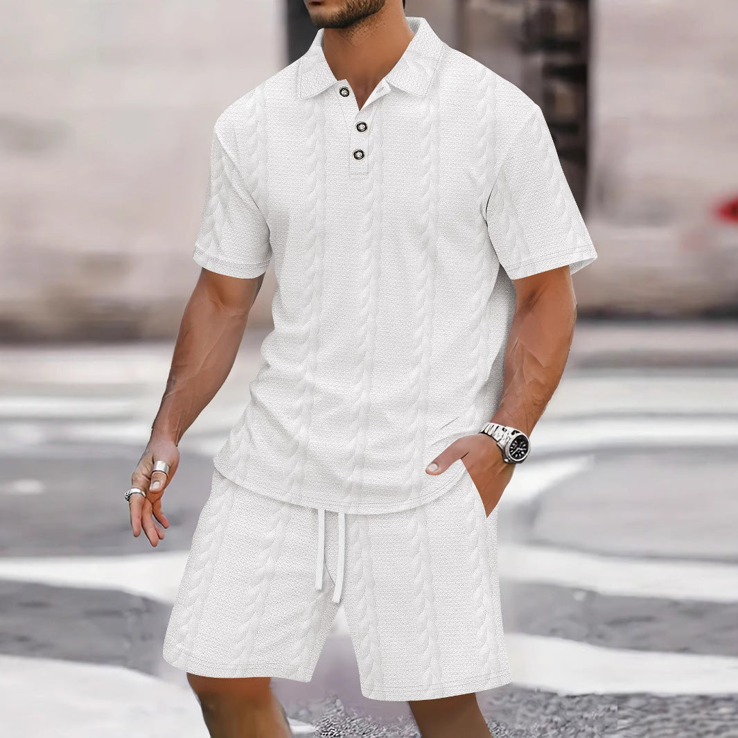 Ensemble homme chemise et bermuda – Coupe décontractée – Taille réglable
