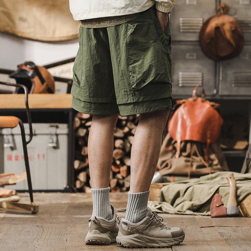 Short cargo homme – Séchage rapide – Coupe ample – Taille ajustable – Poches ventilées