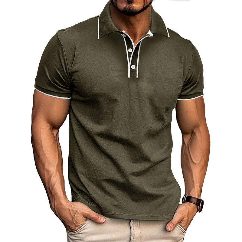 Polo homme – Coupe athlétique – Coton mélangé – Manches courtes casual