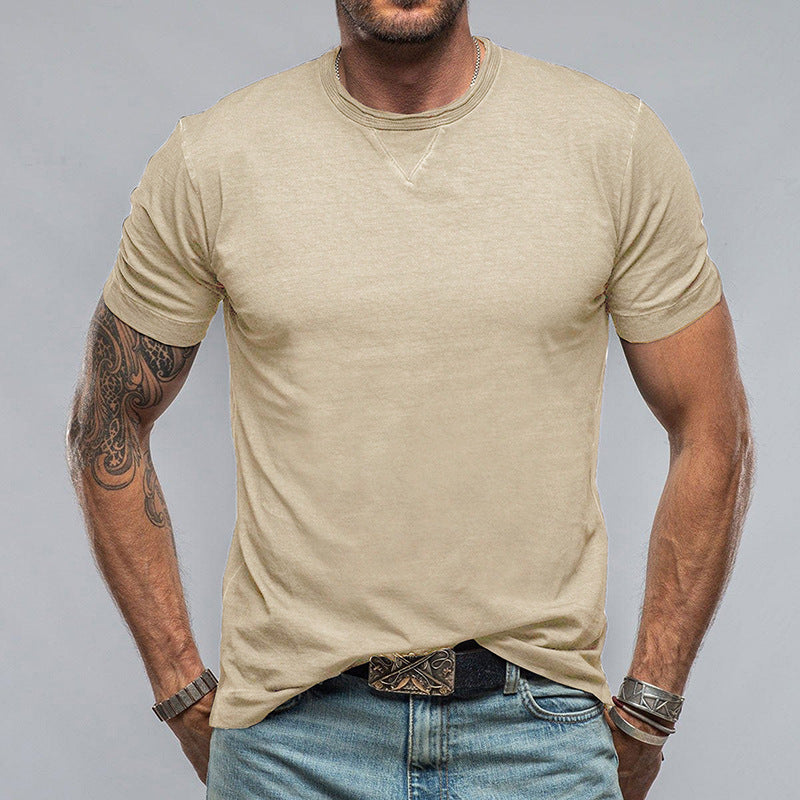 T-shirt homme – Coupe décontractée – Coton – Col rond – Manches courtes