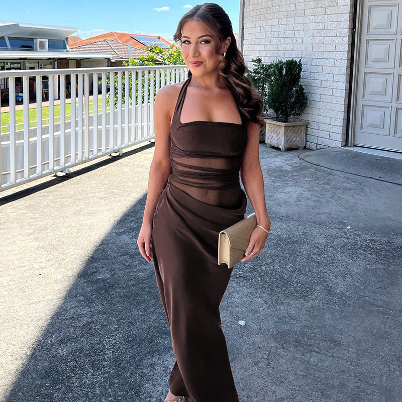 Robe Longue Femme – Dos Nu – Coupe Près du Corps