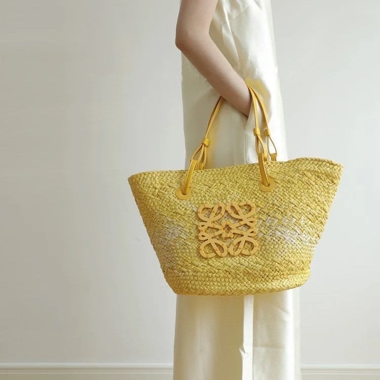 Sac à main femme – Grand format structuré – Fibres naturelles – Style décontracté