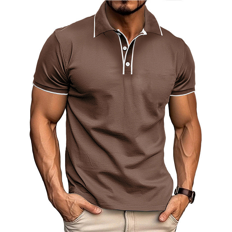 Polo homme – Coupe athlétique – Coton mélangé – Manches courtes casual
