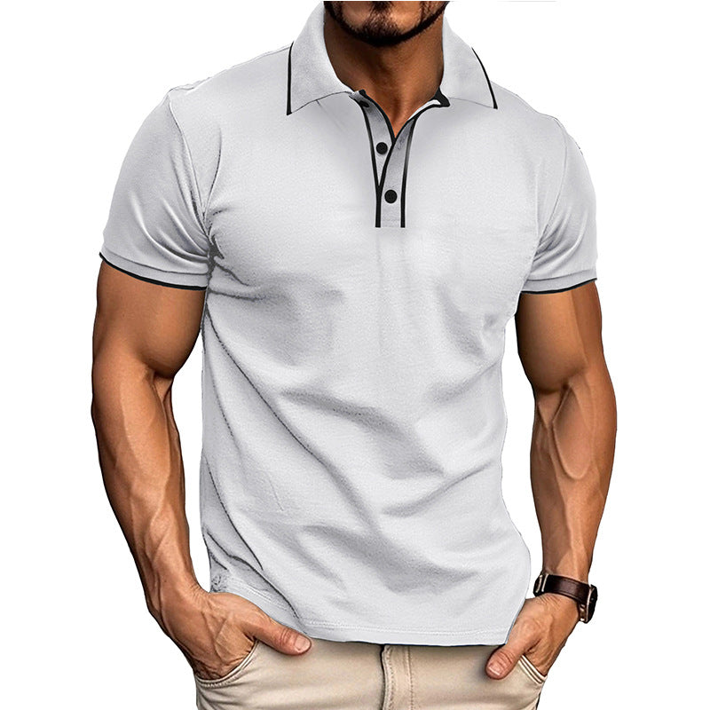 Polo homme – Coupe athlétique – Coton mélangé – Manches courtes casual