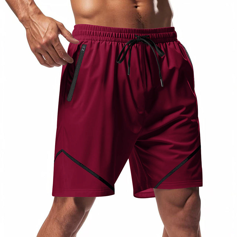 Short de sport homme – Séchage rapide – Coupe ample – Poches zippées – Cordon ajustable