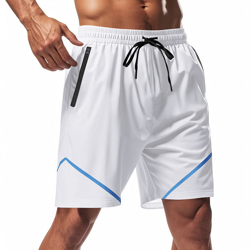 Short de sport homme – Séchage rapide – Coupe ample – Poches zippées – Cordon ajustable