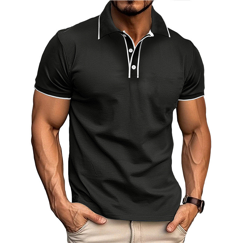 Polo homme – Coupe athlétique – Coton mélangé – Manches courtes casual