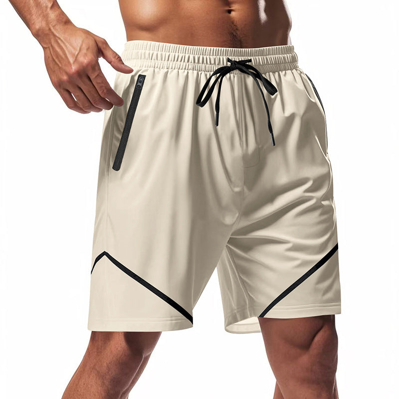 Short de sport homme – Séchage rapide – Coupe ample – Poches zippées – Cordon ajustable