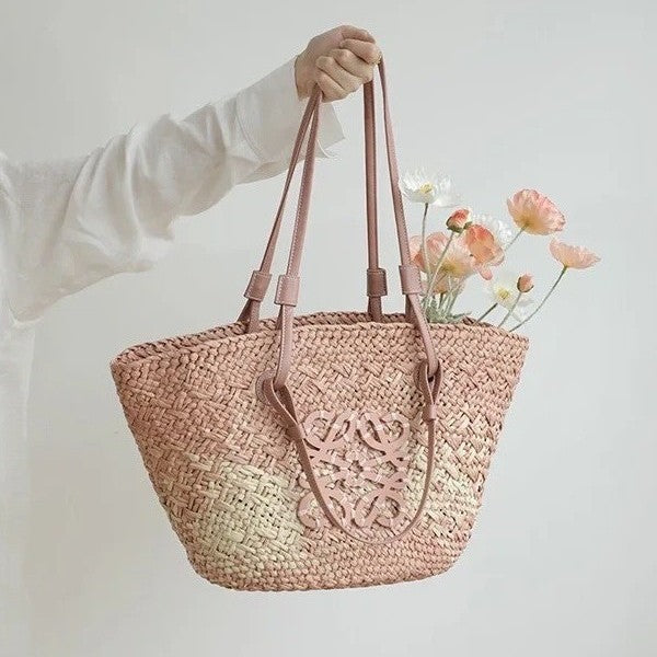 Sac à main femme – Grand format structuré – Fibres naturelles – Style décontracté