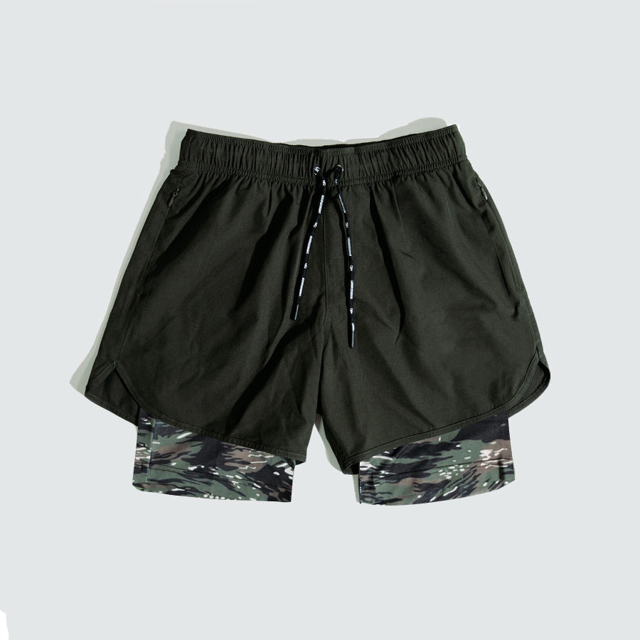 Short de sport homme – Coupe ample – Doublure compressive – Poches latérales