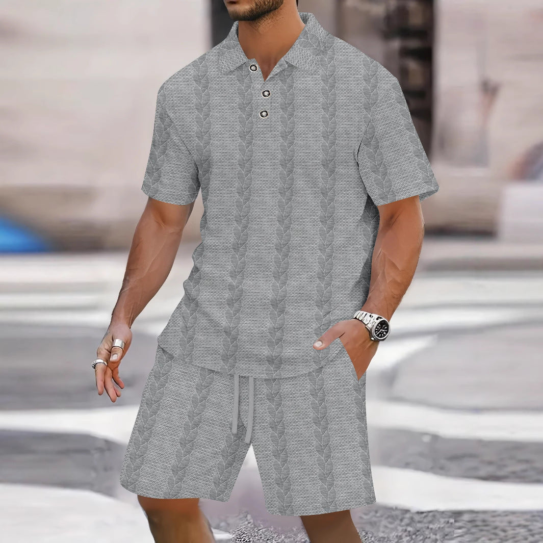 Ensemble homme chemise et bermuda – Coupe décontractée – Taille réglable