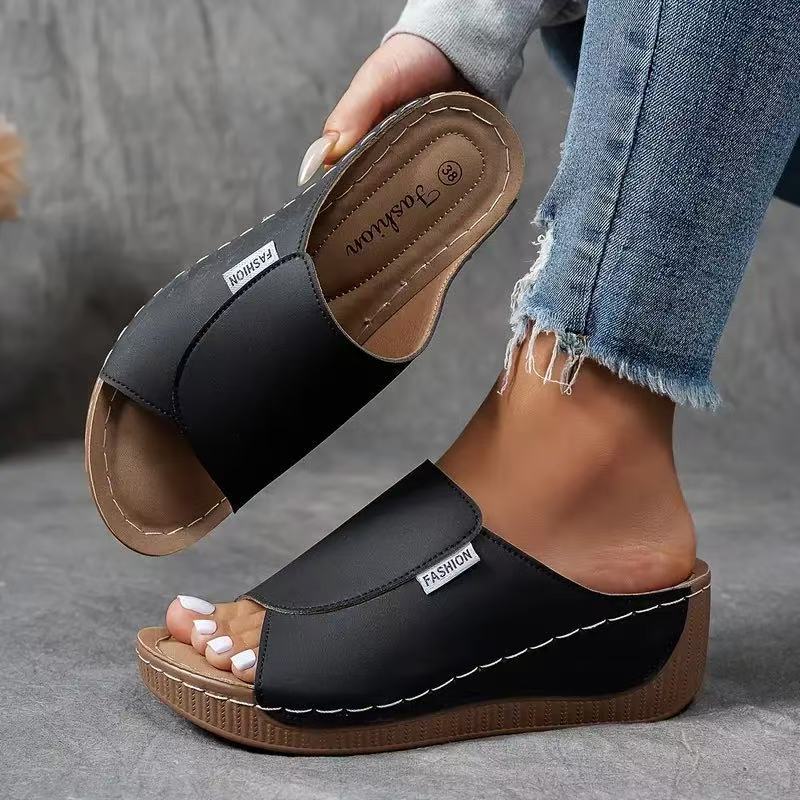 Femme Mules en Cuir - Silhouette Aérodynamique - Confort Versatile - Design Élégant