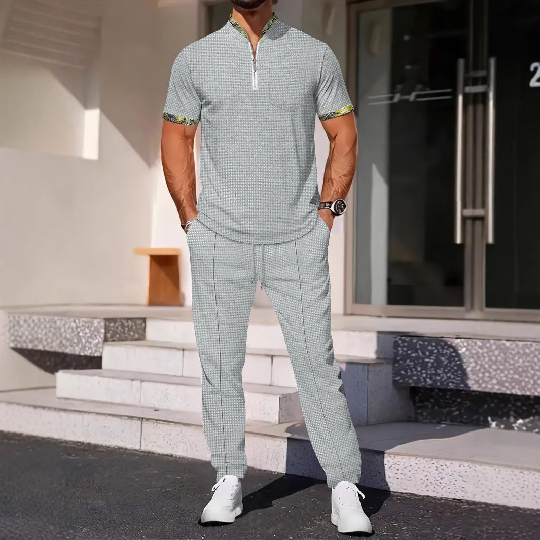 Ensemble de sport homme – Coupe ajustée – Col zippé – Poche poitrine