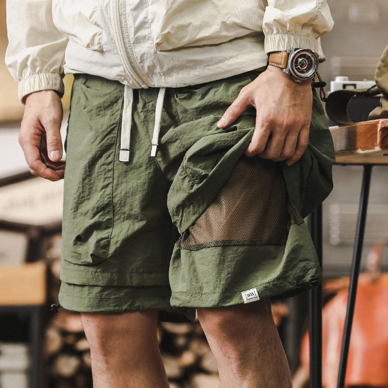 Short cargo homme – Séchage rapide – Coupe ample – Taille ajustable – Poches ventilées