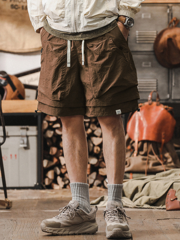 Short cargo homme – Séchage rapide – Coupe ample – Taille ajustable – Poches ventilées