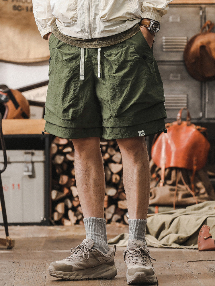 Short cargo homme – Séchage rapide – Coupe ample – Taille ajustable – Poches ventilées