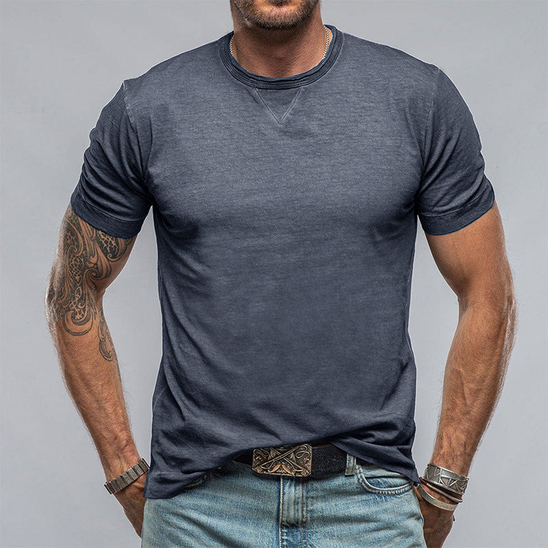 T-shirt homme – Coupe décontractée – Coton – Col rond – Manches courtes