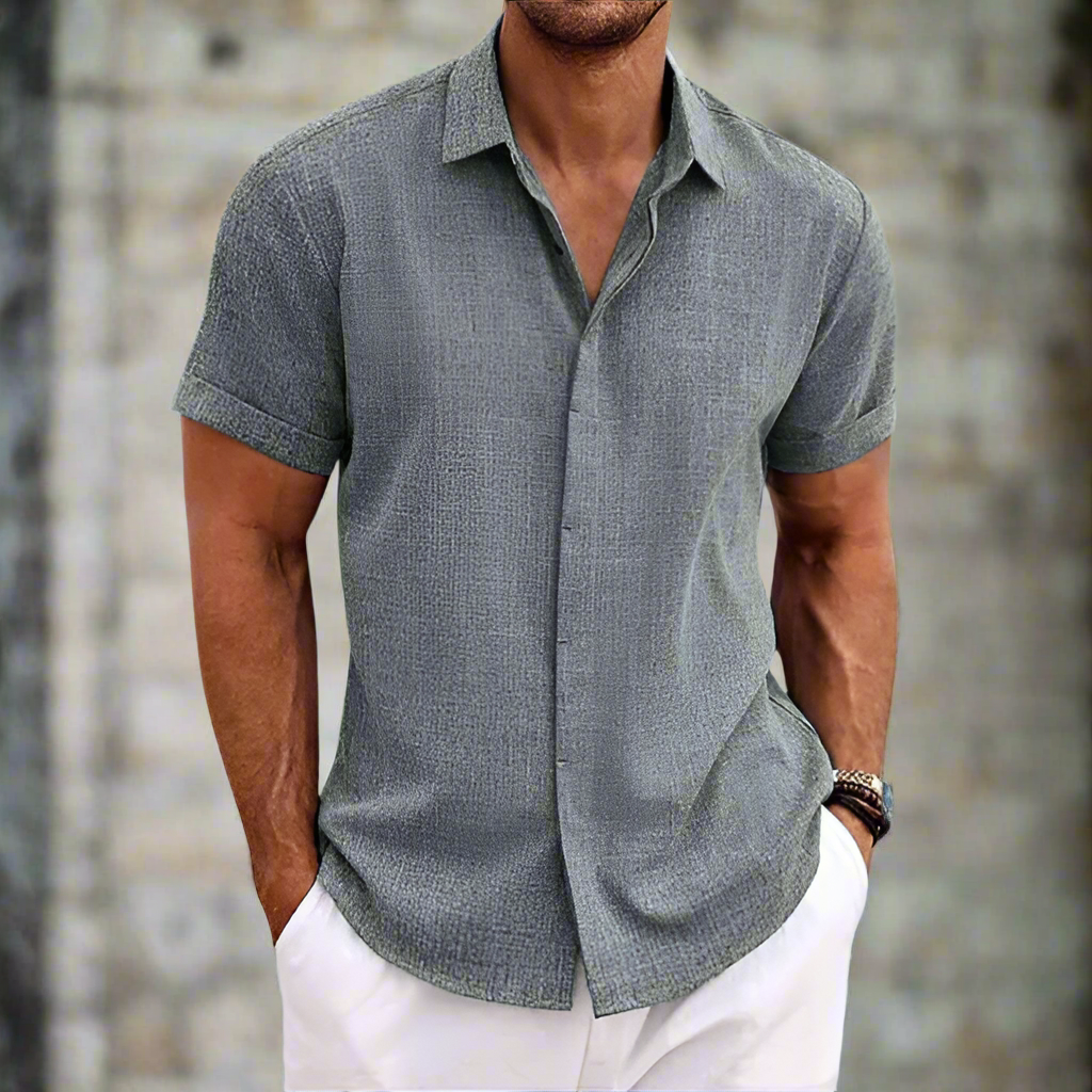 Chemise Homme – Manches Courtes – Coupe Décontractée – Tissu Respirant – Style Boutonné