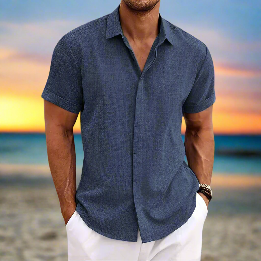 Chemise Homme – Manches Courtes – Coupe Décontractée – Tissu Respirant – Style Boutonné