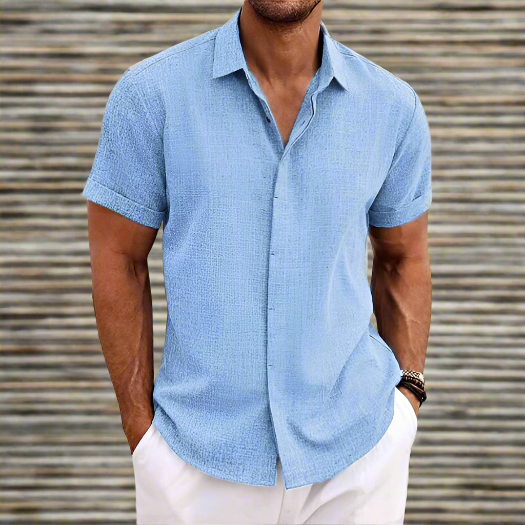 Chemise Homme – Manches Courtes – Coupe Décontractée – Tissu Respirant – Style Boutonné