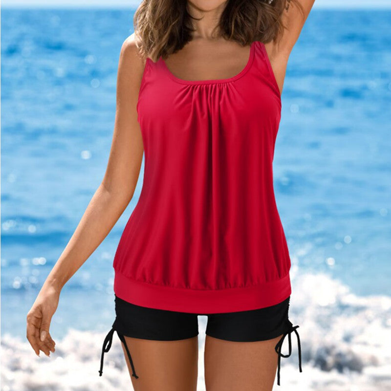 Ensemble Tankini pour femmes – Tankini fluide – Short couvrant ajustable – Tissu respirant extensible