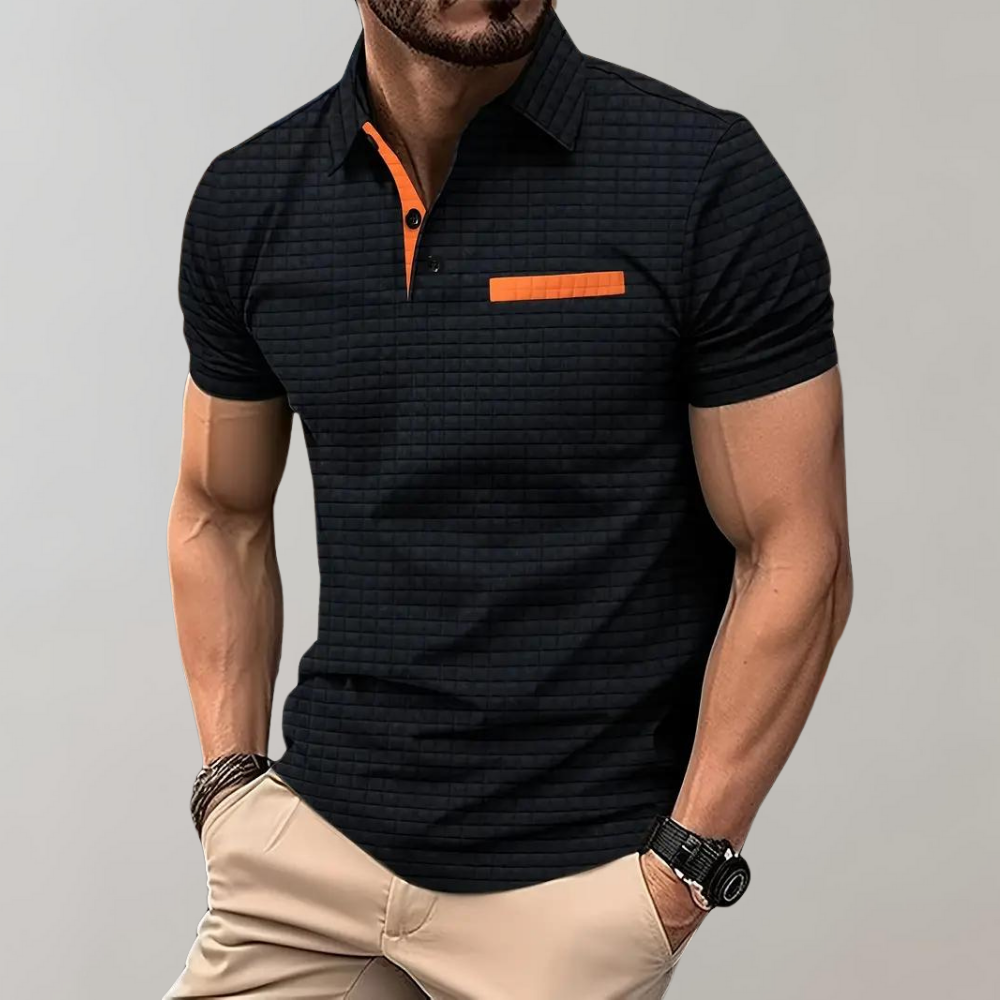 Polo homme – Coupe slim – Maille douce – Finition contrastée
