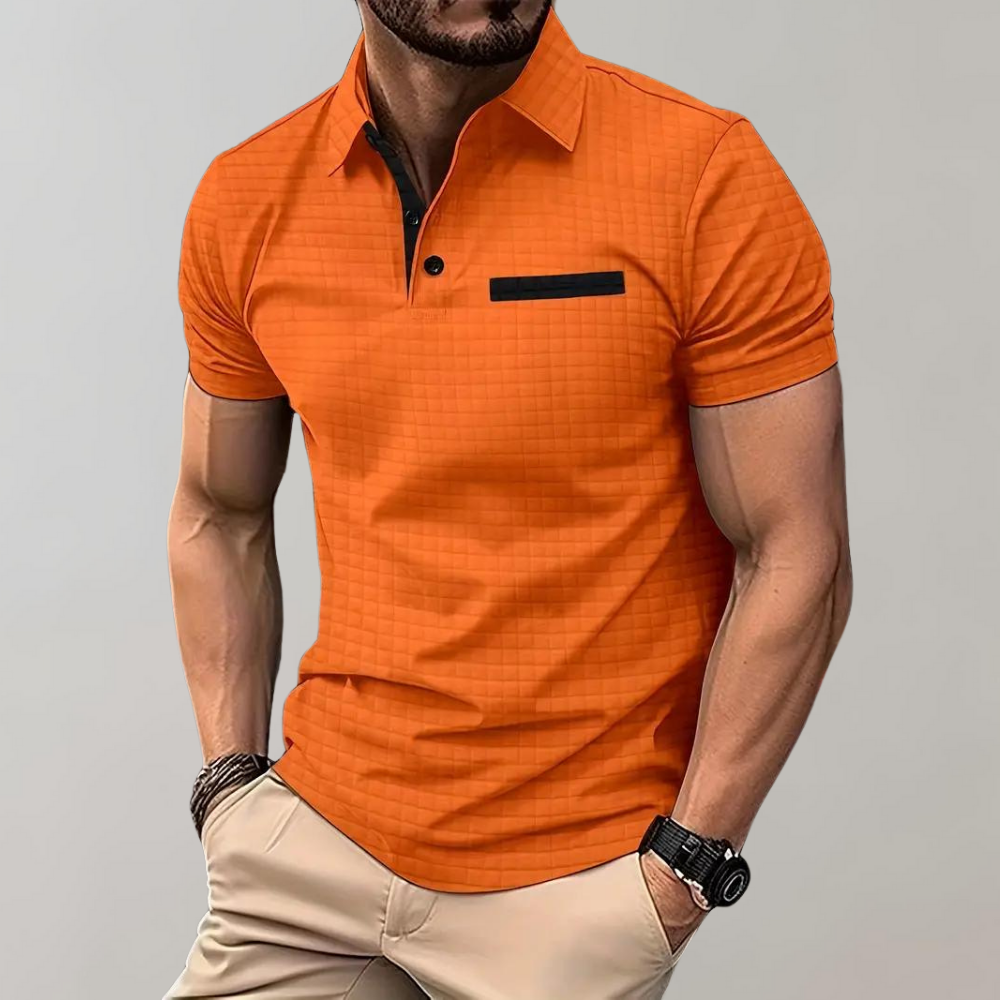 Polo homme – Coupe slim – Maille douce – Finition contrastée