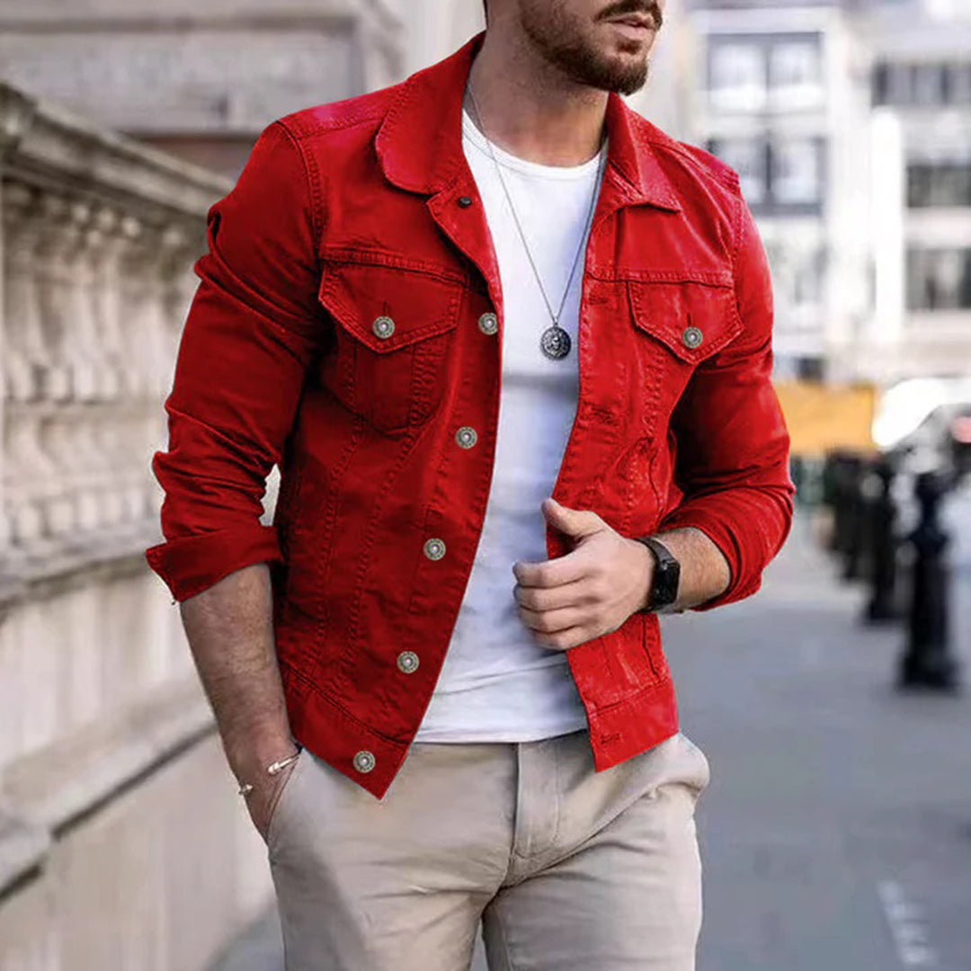 Veste homme – Coupe slim – Coton – Boutonnage métallique – Poches poitrine