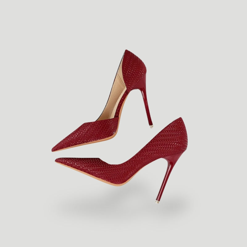 Escarpins femme – Talon aiguille – Bout pointu – Finition texturée luxe – Coupe élégante