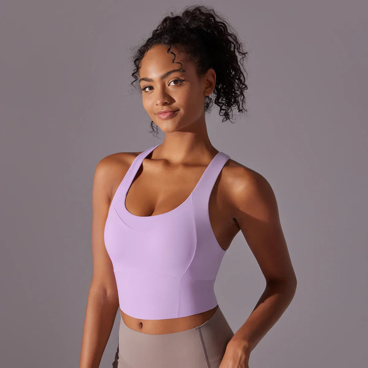 Brassière de sport femme – Ajustée – Dos nageur – Tissu extensible respirant