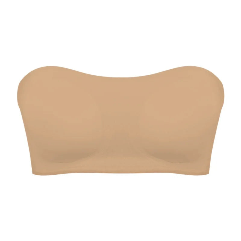 Soutien-gorge femme sans bretelles – Push-up léger – Maintien anti-glisse – Finition invisible