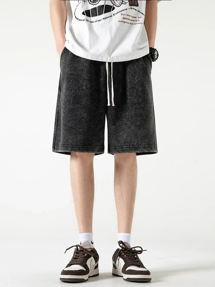 Short pour homme – Coupe décontractée – Taille élastique – Cordon de serrage – Tissu respirant
