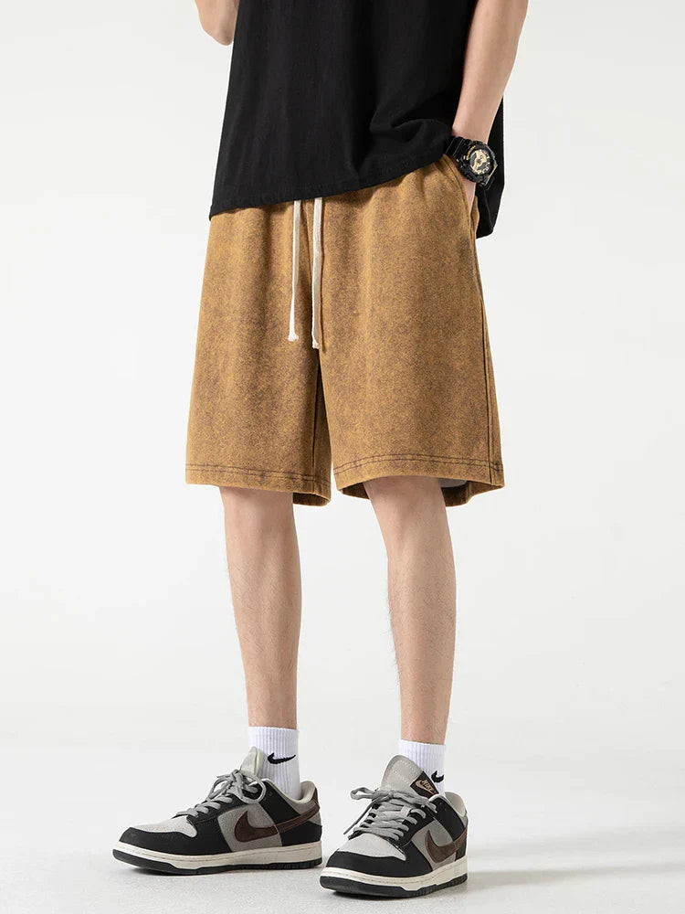 Short pour homme – Coupe décontractée – Taille élastique – Cordon de serrage – Tissu respirant