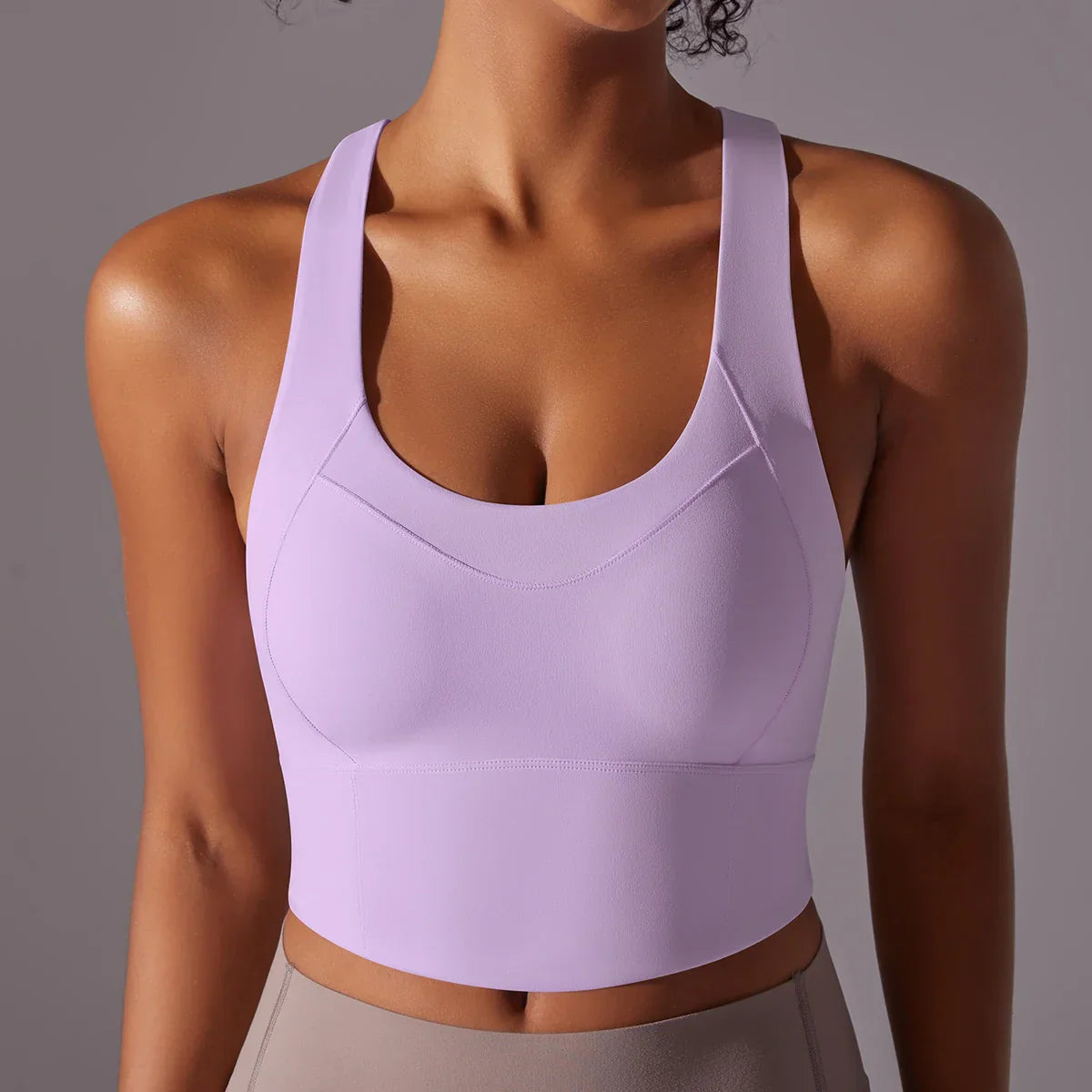 Brassière de sport femme – Ajustée – Dos nageur – Tissu extensible respirant