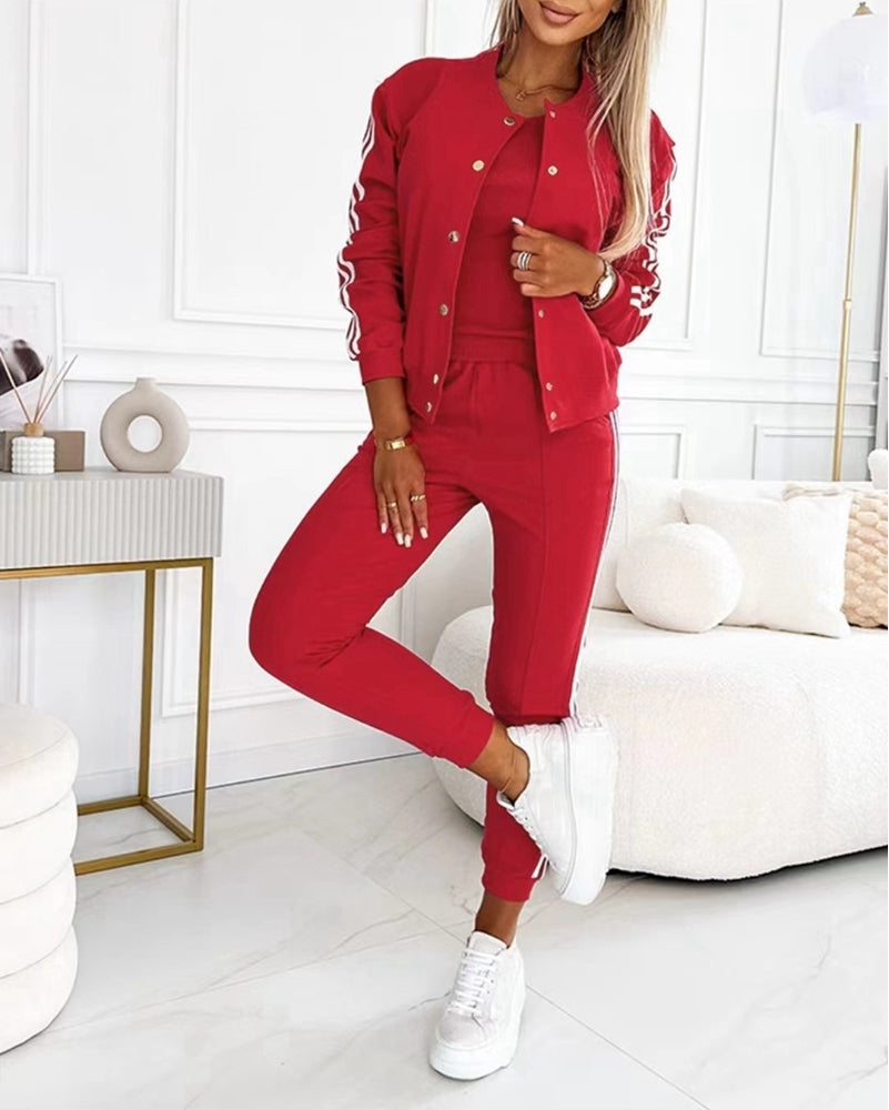 Femme Veste Sport-Chic - Coton Respirant - Coupe Relax - Bandes Contrastantes - Bordures Côtelées